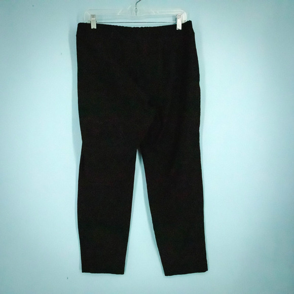 Eileen Fisher Size Medium M Black System Easy Pull On Tapered Leg Viscose Pants - Picture 2 of 5